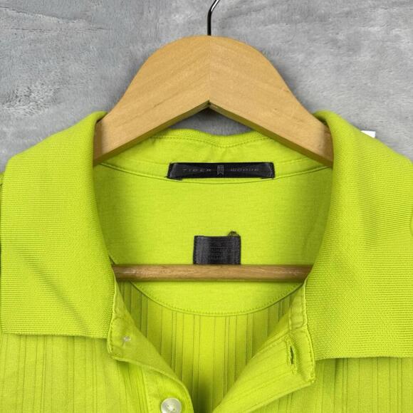 VTG Tiger Woods Collection Neon Green Golf Polo Shirt Men Size XXL Nike Golf - Picture 2 of 10